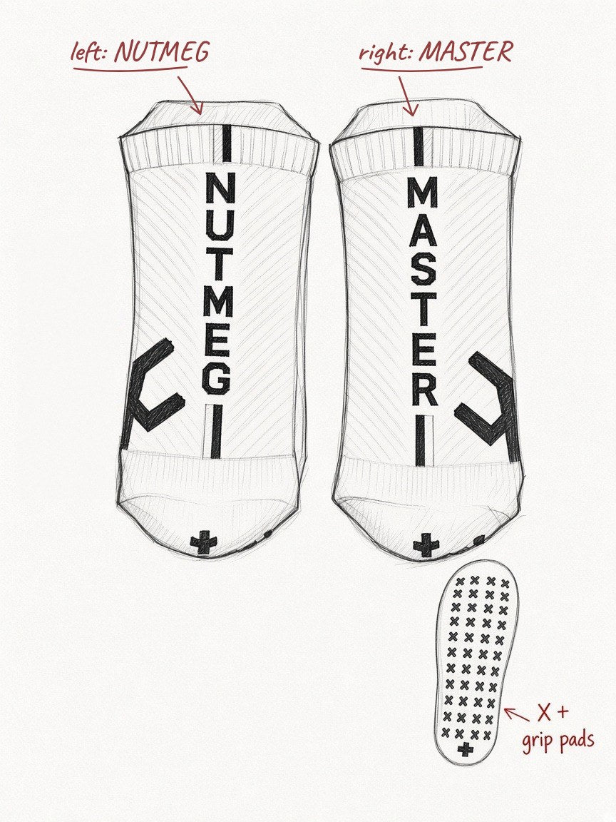 Pencil sketch of PX GRIP NUTMEG MASTER socks
